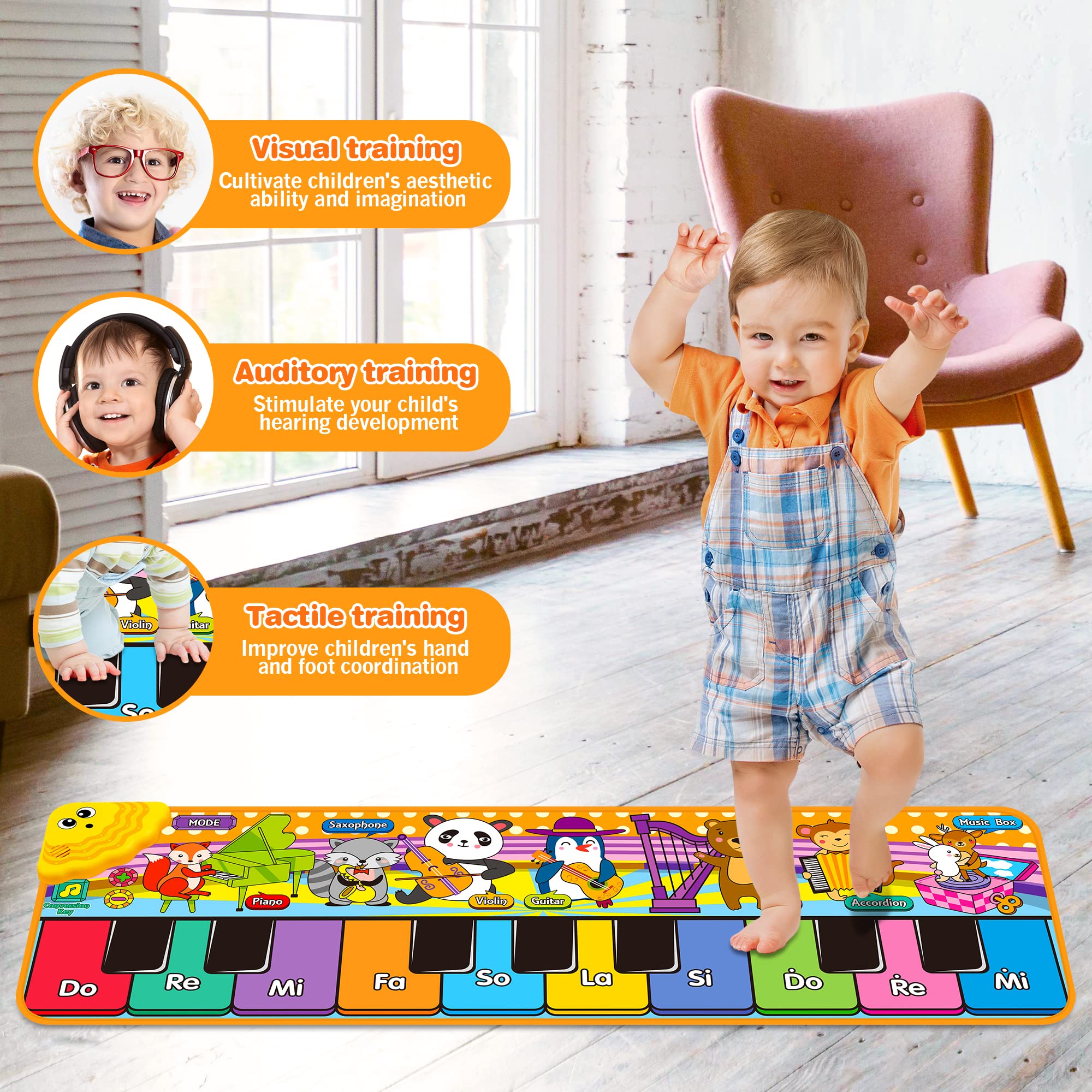 Foto 8 pulgar | Alfombrillas Musicales Para Piano Mr.tn Kids Con 25 Sonidos Musicales De 1 A 6 Años O Más - Venta Internacional.