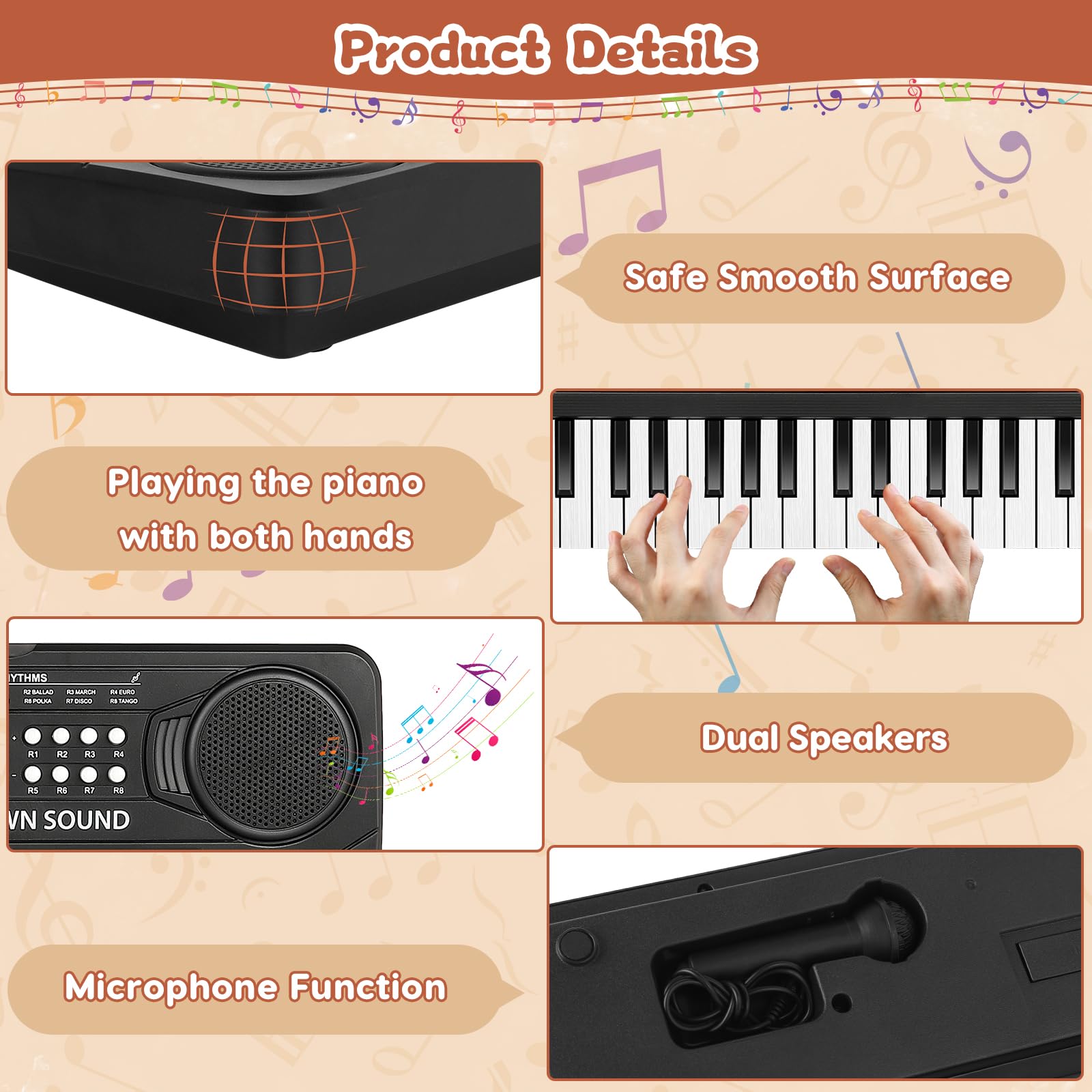 Foto 8 pulgar | Piano De Teclado M Sanmersen De 37 Teclas Para Niños De 3 A 6 Años Con Micrófono - Venta Internacional.