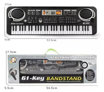 Foto 3 | Piano Xtellar Teclado Musical Para Niños Micrófono 61 Teclas Con Micrófono Usb