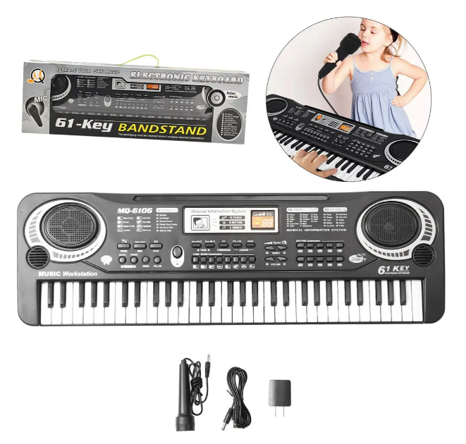 Foto 5 pulgar | Piano Xtellar Teclado Musical Para Niños Micrófono 61 Teclas Con Micrófono Usb