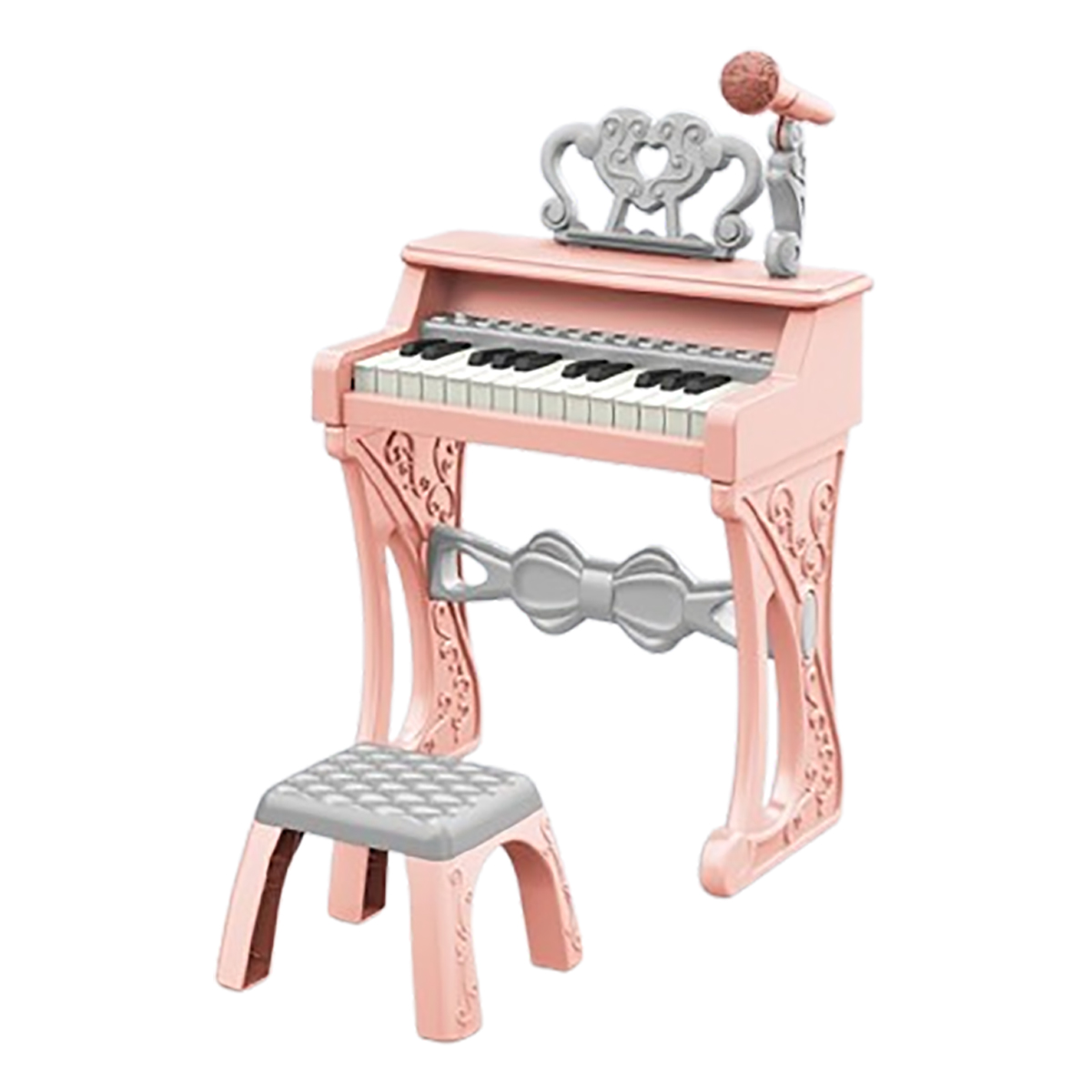 Mini Piano Infantil Con Micrófono, Banco Y Atril