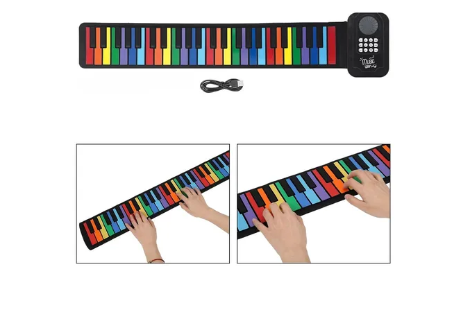 Foto 4 pulgar | Piano Portátil Xtellar Enrollable De 49 Teclas En Silicona - Herramienta Educativa Musical Multicolor