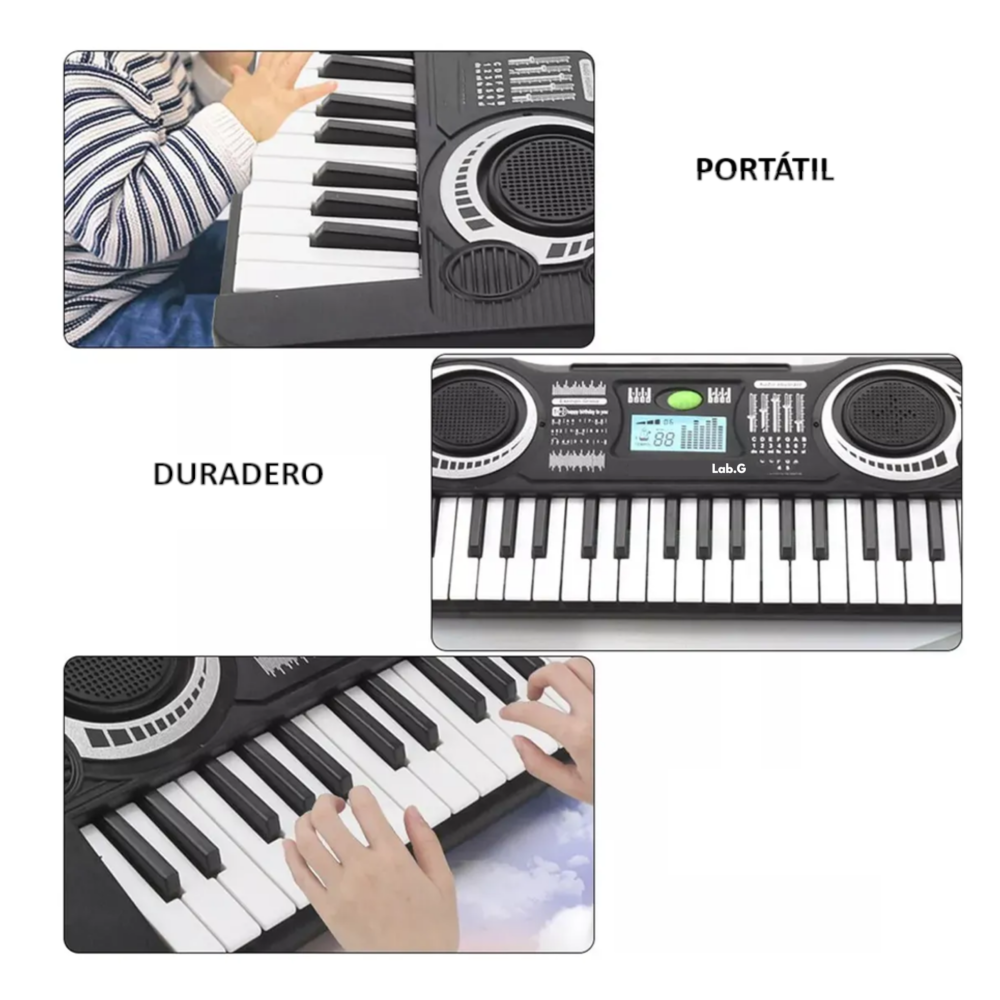 Foto 5 | 37 Teclas Mini Piano Electrónico Juguete Musical Para Niños Lab.g  Negro Con Blanco