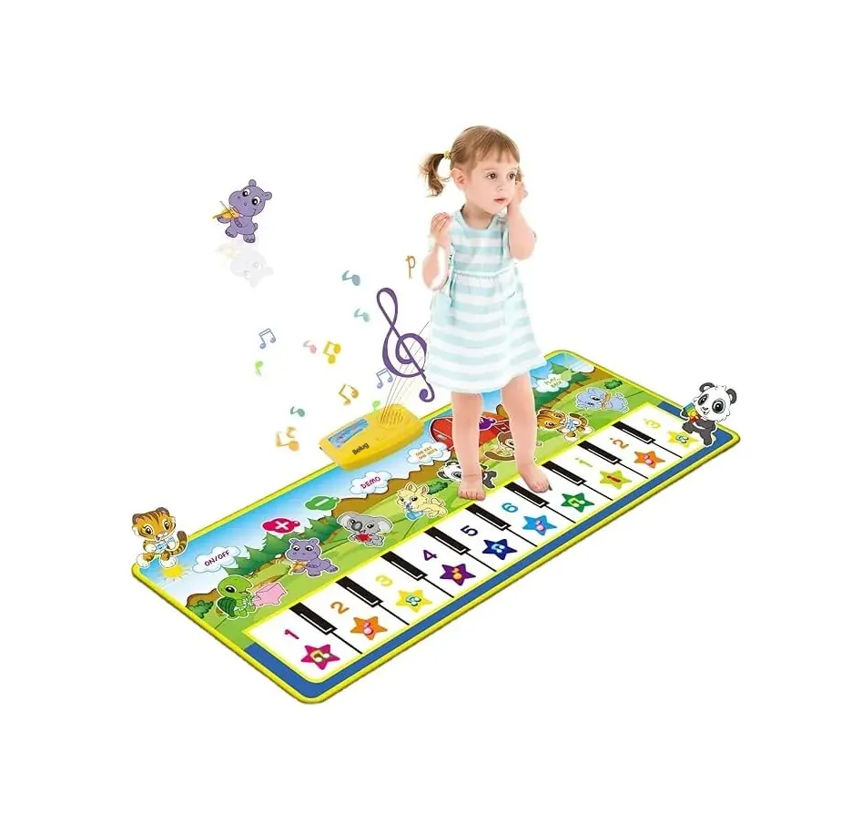 Foto 3 | Tapete Piano Musical Para Bebé Alfombra Teclados Infantil Verde Lima