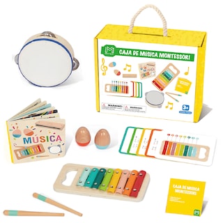 Foto 1 | Juego De Instrumentos Musicales Montessori Para Niños. Caja Musical Con Xilofono, Pandero, Maracas Y Armónica