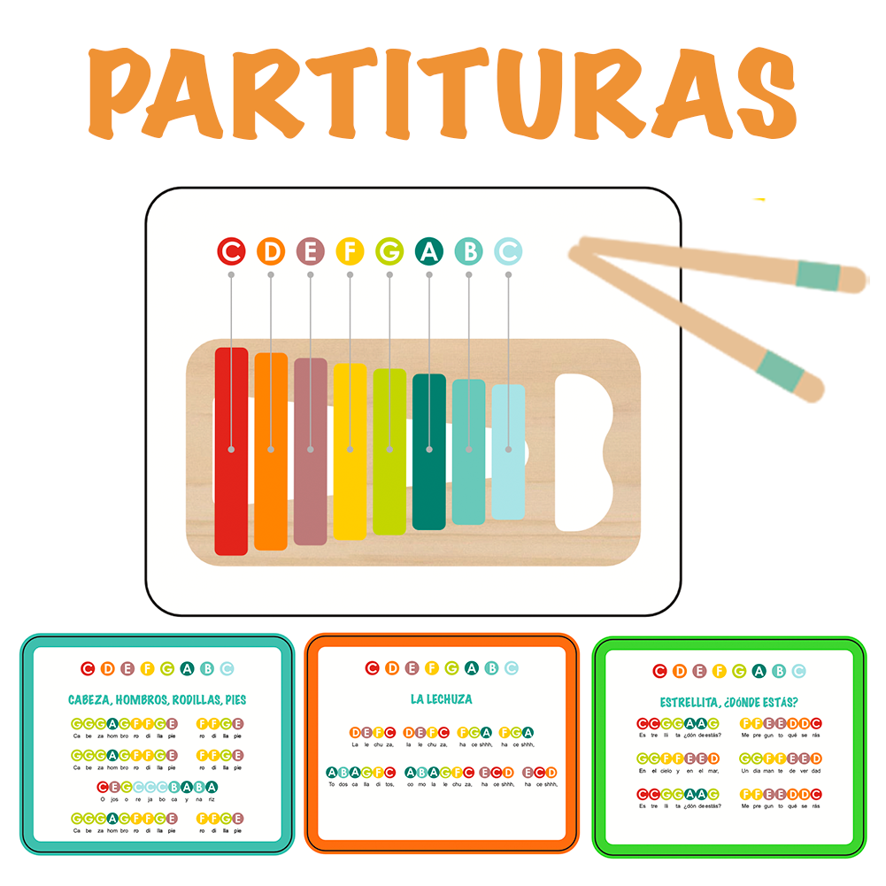 Foto 8 pulgar | Juego De Instrumentos Musicales Montessori Para Niños. Caja Musical Con Xilofono, Pandero, Maracas Y Armónica