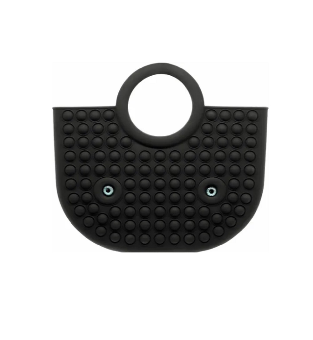 Juguete Antiestrés Push Pop It Malubero color Negro de Silicona Burbuja