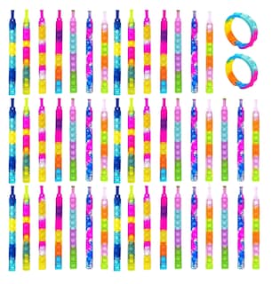 Foto 1 | Juguete Antiestrés Juego Push Pop It Burbuja Pulsera 50 Pcs Multicolor