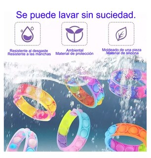 Foto 2 | Juguete Antiestrés Juego Push Pop It Burbuja Pulsera 50 Pcs Multicolor
