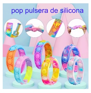 Foto 4 | Juguete Antiestrés Juego Push Pop It Burbuja Pulsera 50 Pcs Multicolor