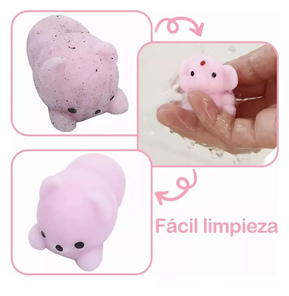 Foto 4 pulgar | Juguete Escuichi Squishy Barato Kawaii Antiestres Mochi 64 Pzs Colores