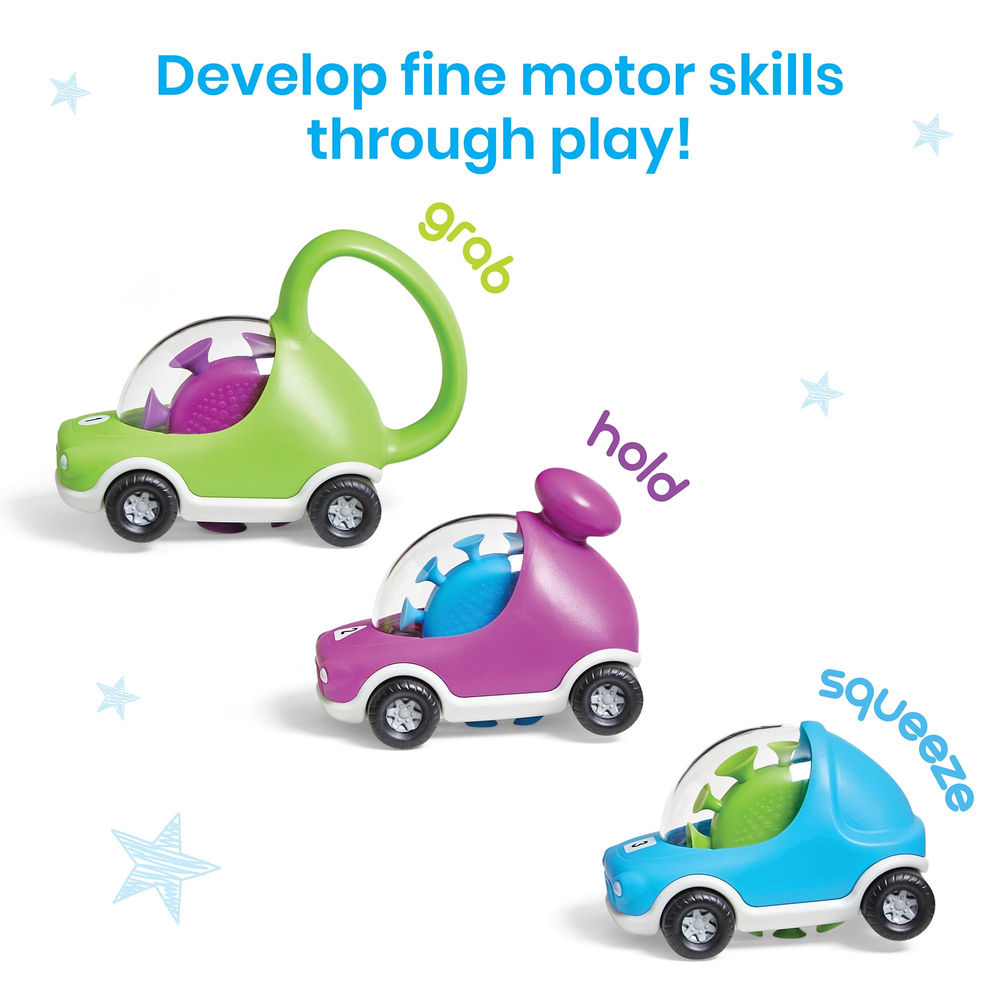 Foto 4 pulgar | Coches De Juguete Popping Fidget Cars Hand2mind Para Niños Pequeños (juego De 3) - Venta Internacional.