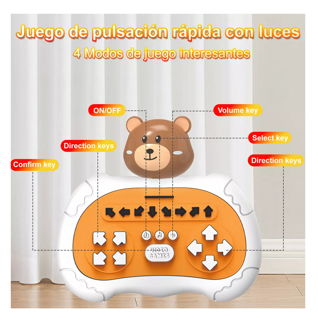 Foto 4 pulgar | Consola de Juegos Pop It Animal Dorado Oscuro Diseño de Oso