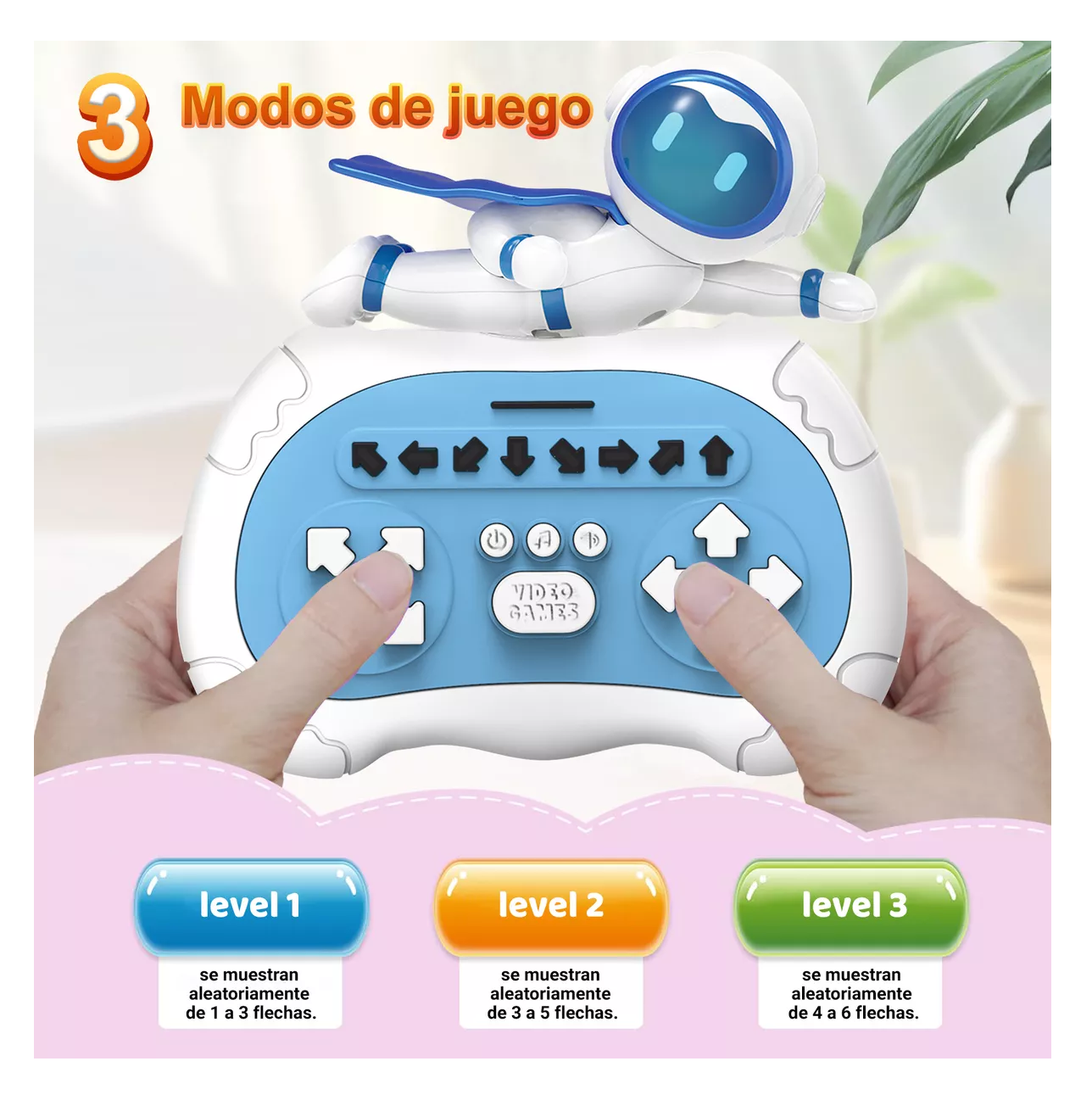 Foto 6 pulgar | Consola de Juegos Pop It Astronauta Blanco y Azul