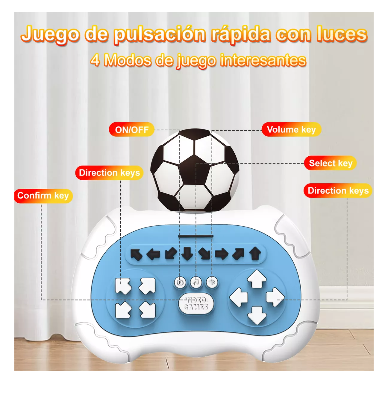 Foto 5 pulgar | Consola de Juegos Pop It Fútbol Blanco y Azul