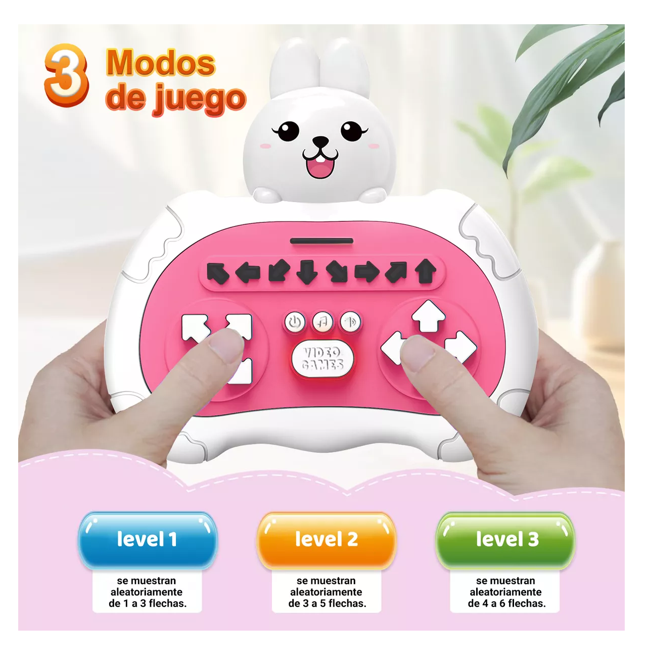 Foto 5 pulgar | Consola de Juegos Pop It Conejo Blanco y Rosa