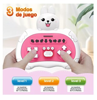 Foto 4 | Consola de Juegos Pop It Conejo Blanco y Rosa