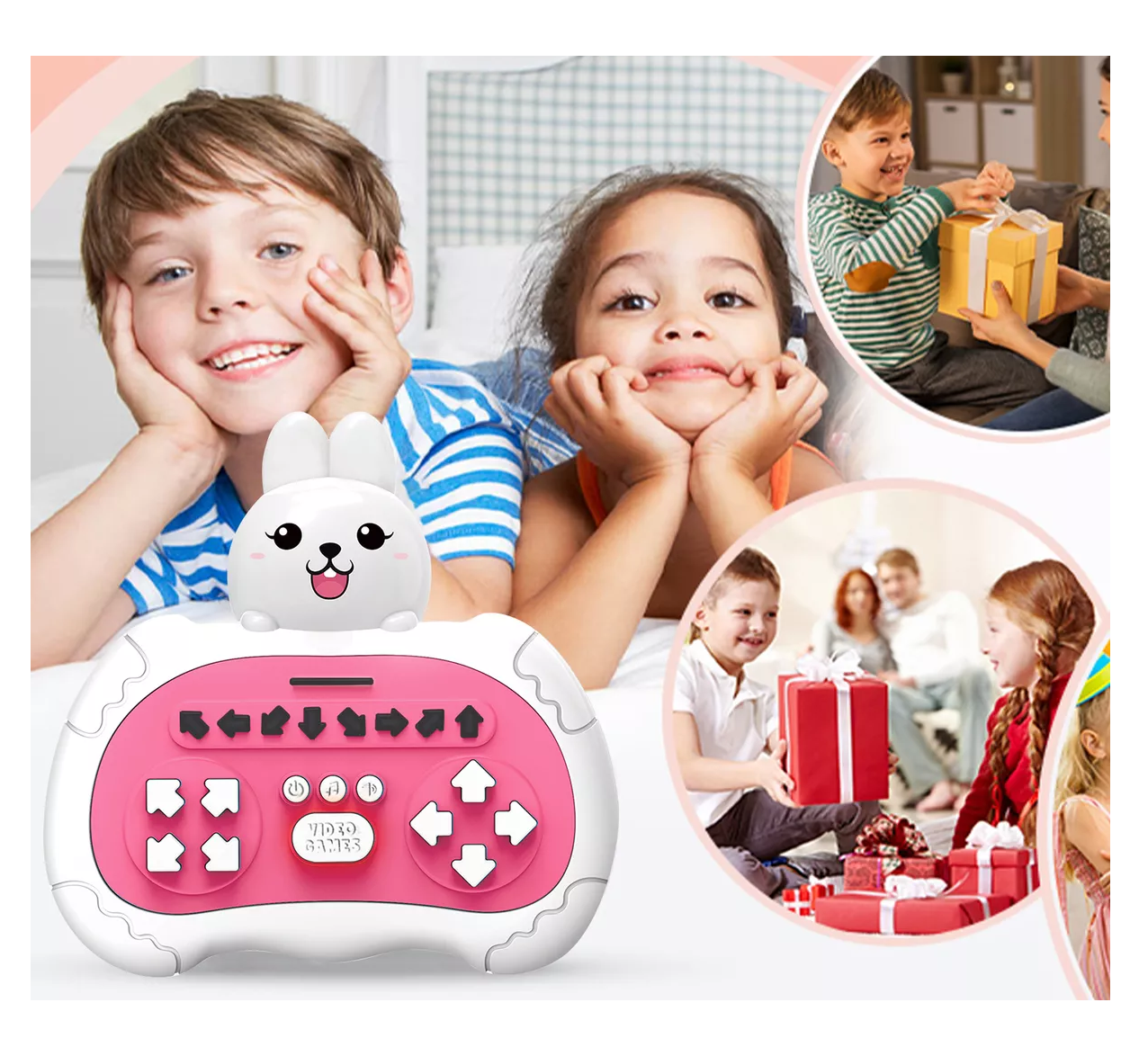 Foto 5 | Consola de Juegos Pop It Conejo Blanco y Rosa