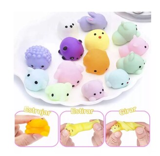 Foto 2 | Juguete Escuichi Squishy Barato Kawaii Antiestres Mochi 64 Pzs Belug Colores