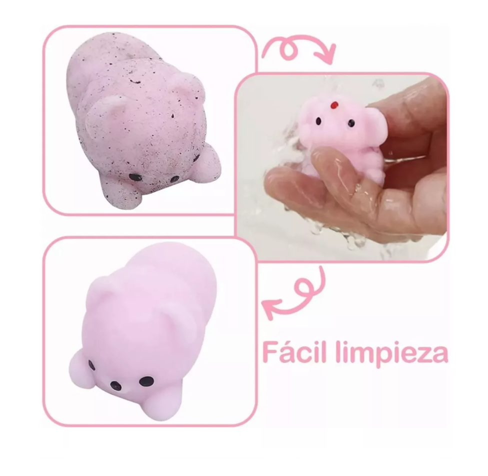 Foto 4 pulgar | Juguete Escuichi Squishy Barato Kawaii Antiestres Mochi 64 Pzs Belug Colores