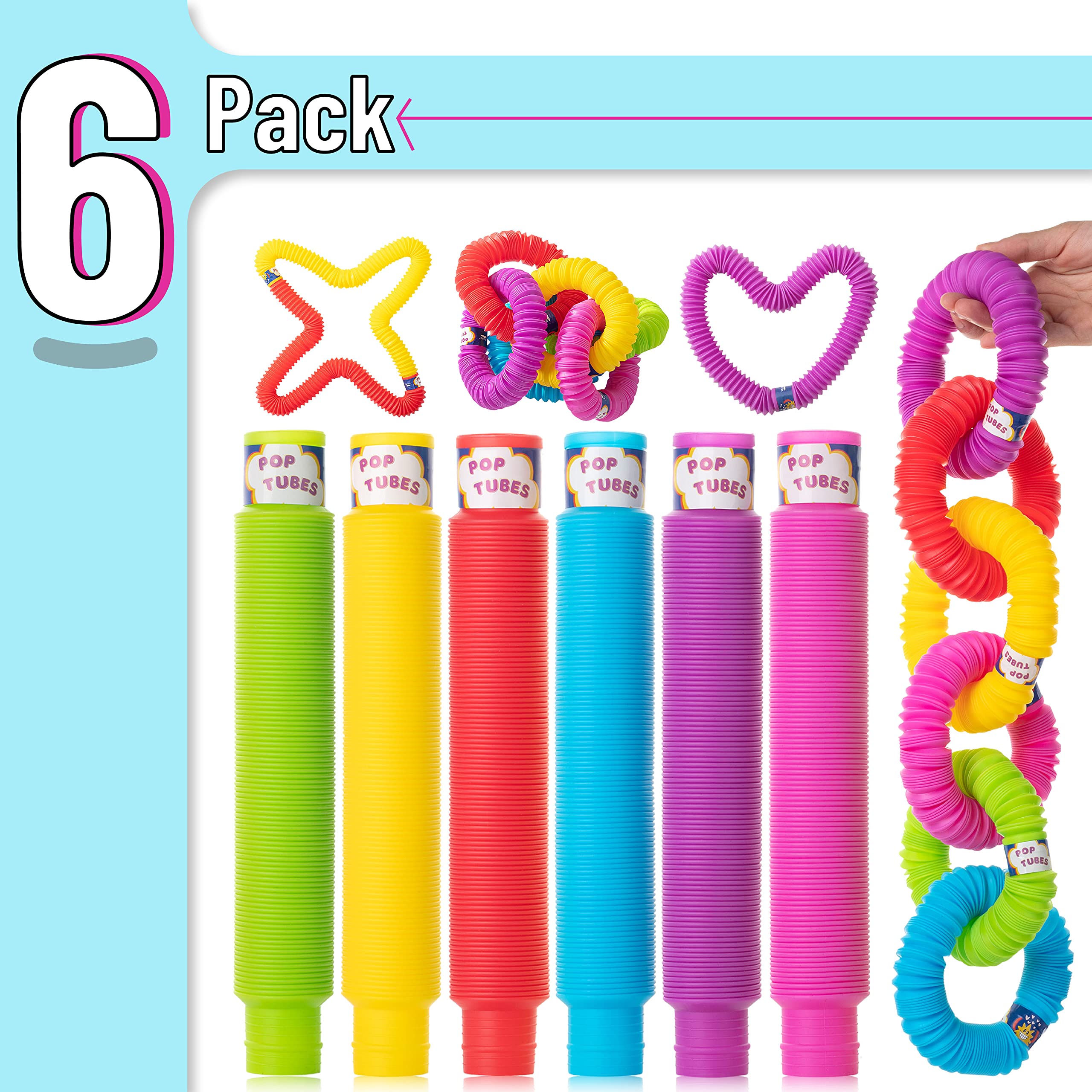 Foto 3 pulgar | Sensory Toy Mr. Pen Pop Tubes, Paquete De 6, Para Bebés Y Niños - Venta Internacional.