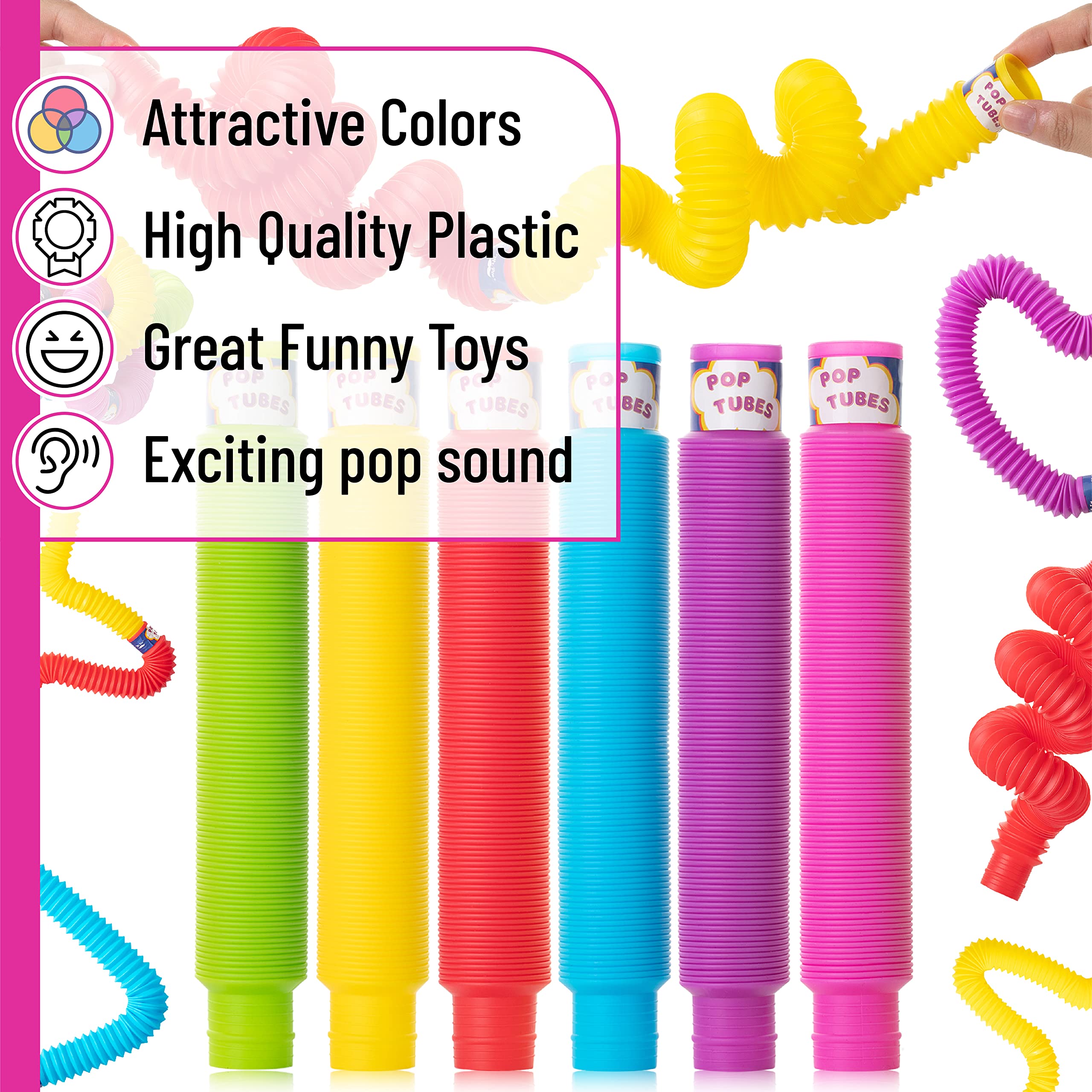 Foto 5 pulgar | Sensory Toy Mr. Pen Pop Tubes, Paquete De 6, Para Bebés Y Niños - Venta Internacional.