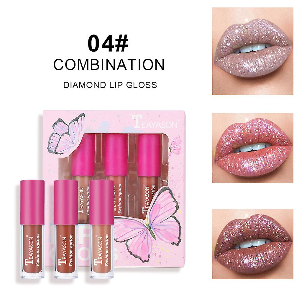 Foto 5 pulgar | Set De Brillo Labial Huoguo Diamond Lip Gloss 6 Ml X3 - Venta Internacional.