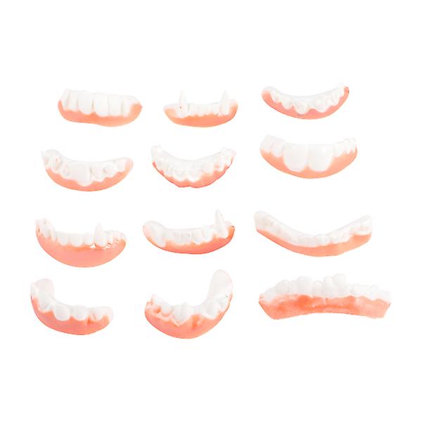 Venta Internacional - Decoración De Dientes Con Forma De Colmillos Enganchados Para Halloween, 12 Unidades, Pvc