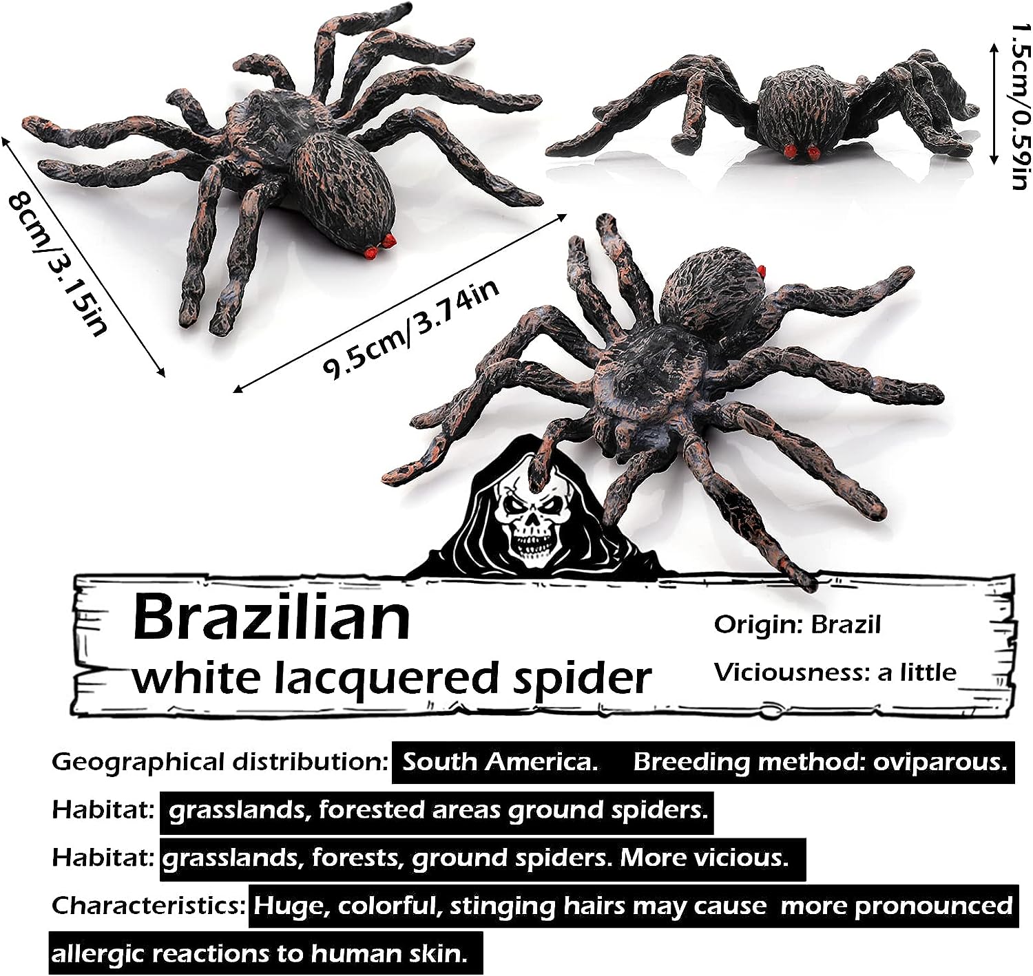 Foto 2 | Venta Internacional - Decoración Realista con Forma de Araña Jieyou 4 Unidades