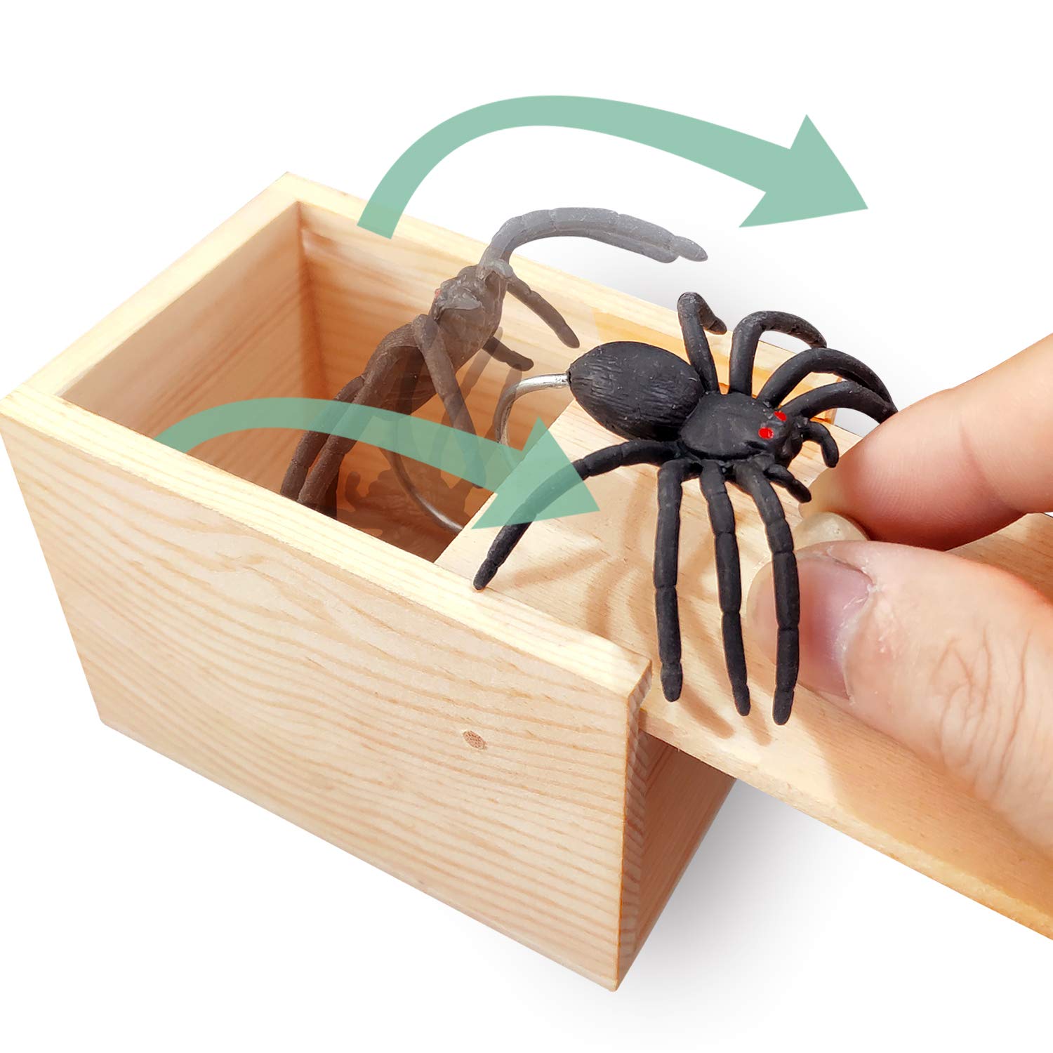 Foto 7 pulgar | Caja De Bromas De Madera Con Forma De Araña Tricky Toy Parnixs Para Adultos Y Niños - Venta Internacional.