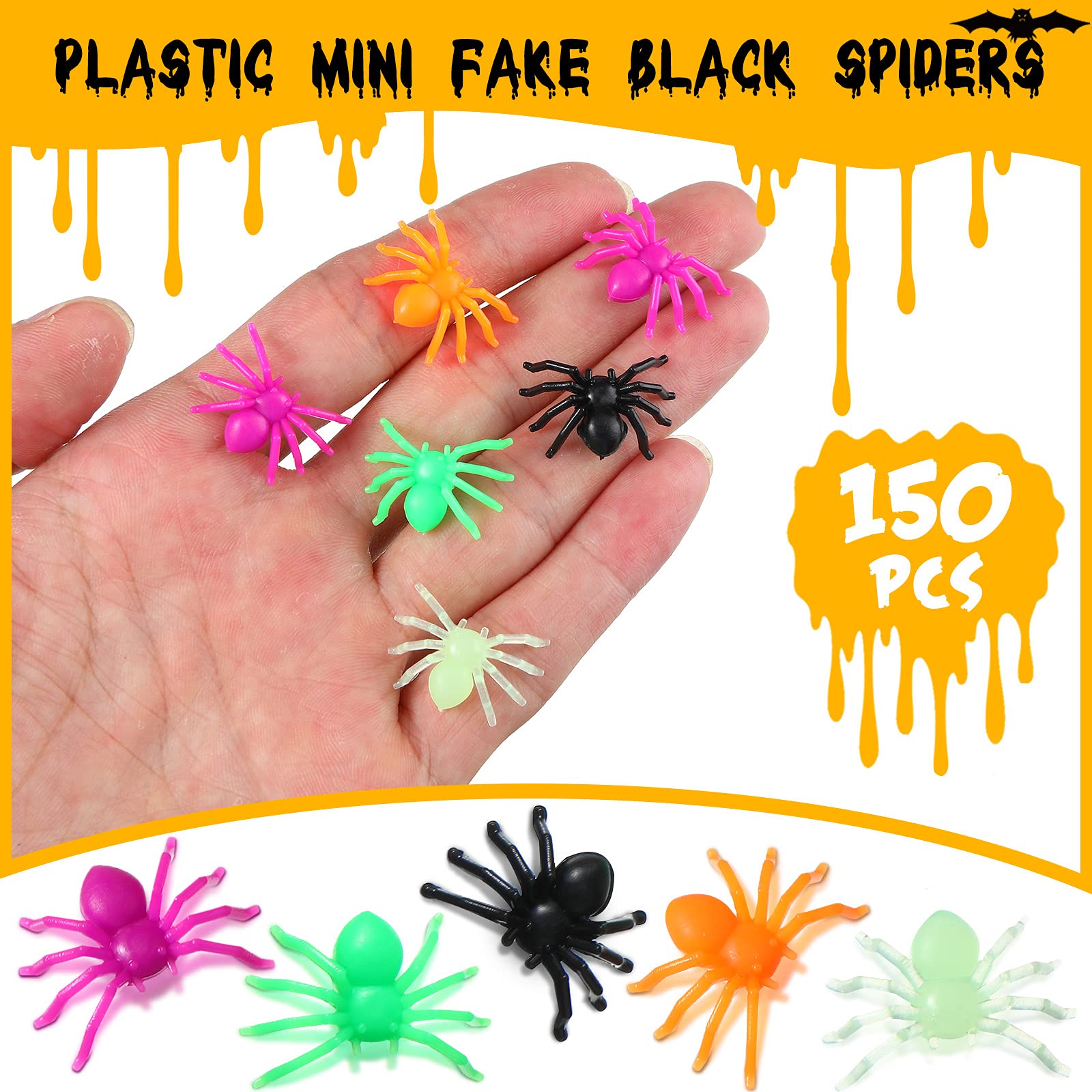 Foto 4 pulgar | Juguete De Plástico Con Forma De Araña Skylety Para Halloween Prank, 150 Piezas (2,2 X 1,5 Cm) - Venta Internacional.