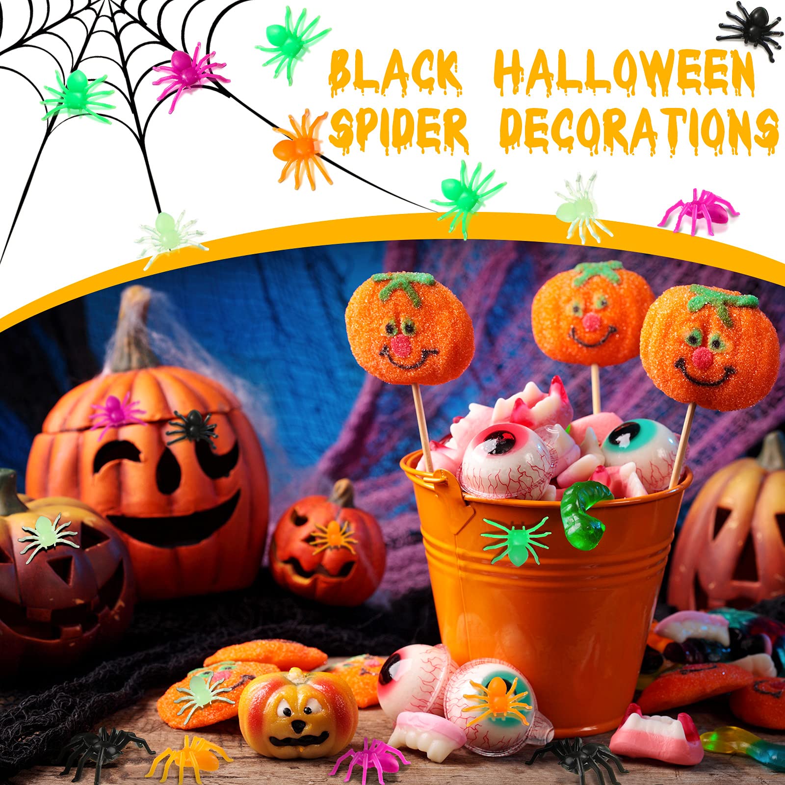 Foto 5 pulgar | Juguete De Plástico Con Forma De Araña Skylety Para Halloween Prank, 150 Piezas (2,2 X 1,5 Cm) - Venta Internacional.