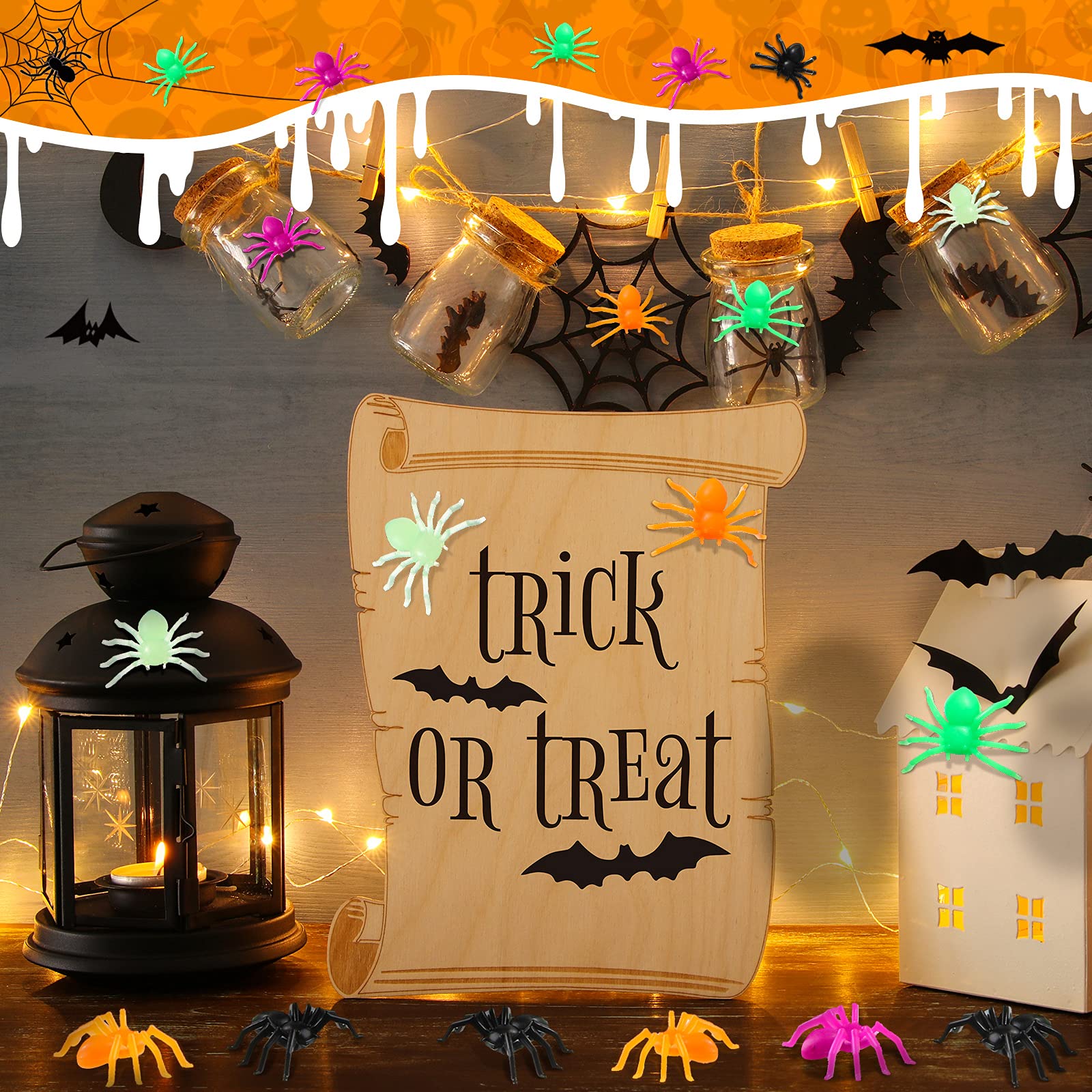 Foto 5 | Juguete De Plástico Con Forma De Araña Skylety Para Halloween Prank, 150 Piezas (2,2 X 1,5 Cm) - Venta Internacional.