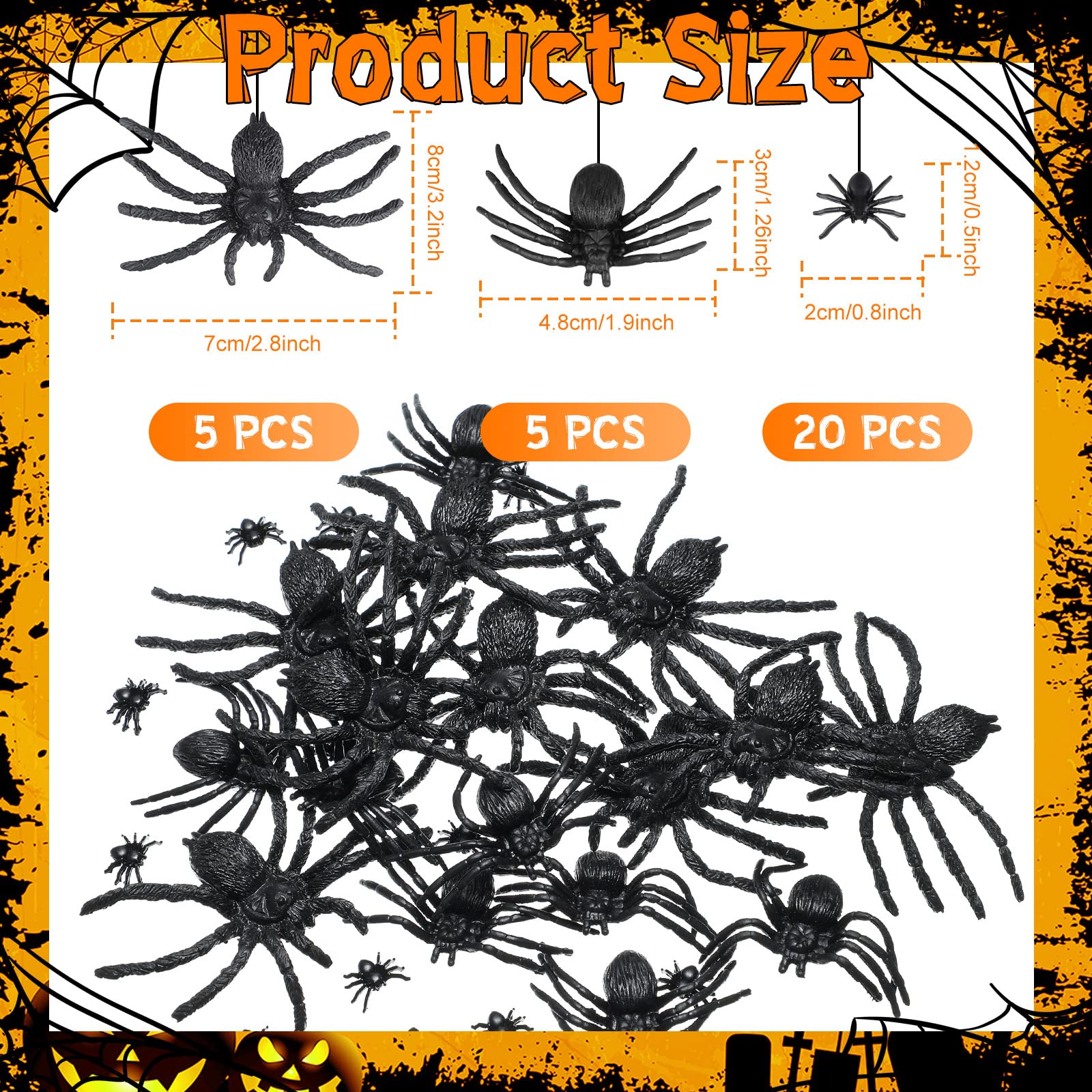 Foto 3 pulgar | Accesorios Para Bromas De Halloween Skylety De Plastic Spider Toys, 30 Unidades - Venta Internacional.