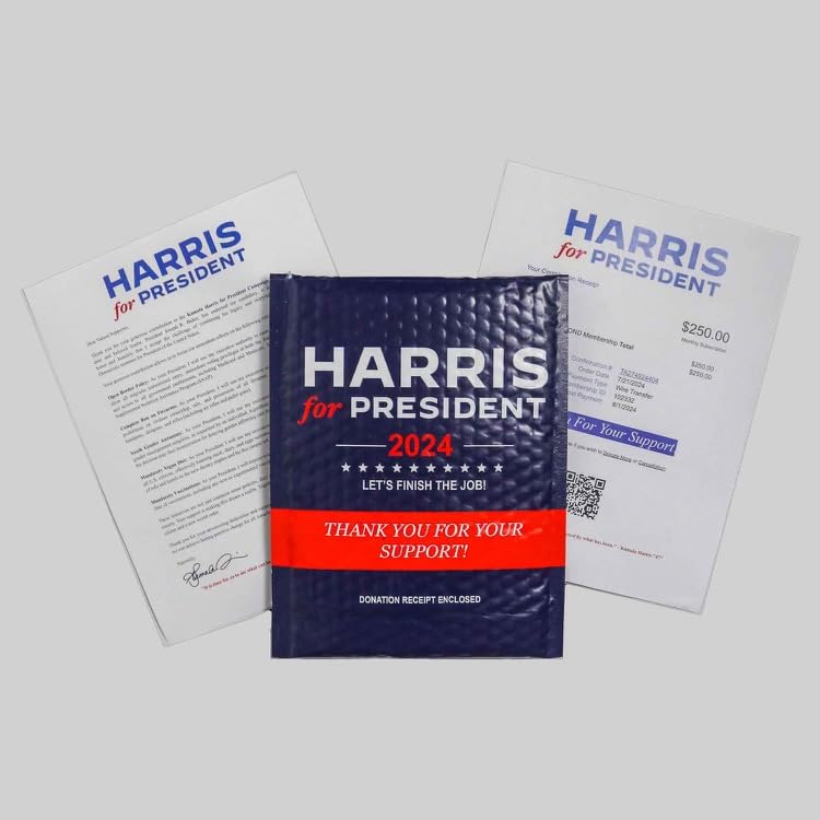 Foto 3 pulgar | Recibo De Donación De Prank Mail Kamala Harris 2024 Broma Hilarante - Venta Internacional.