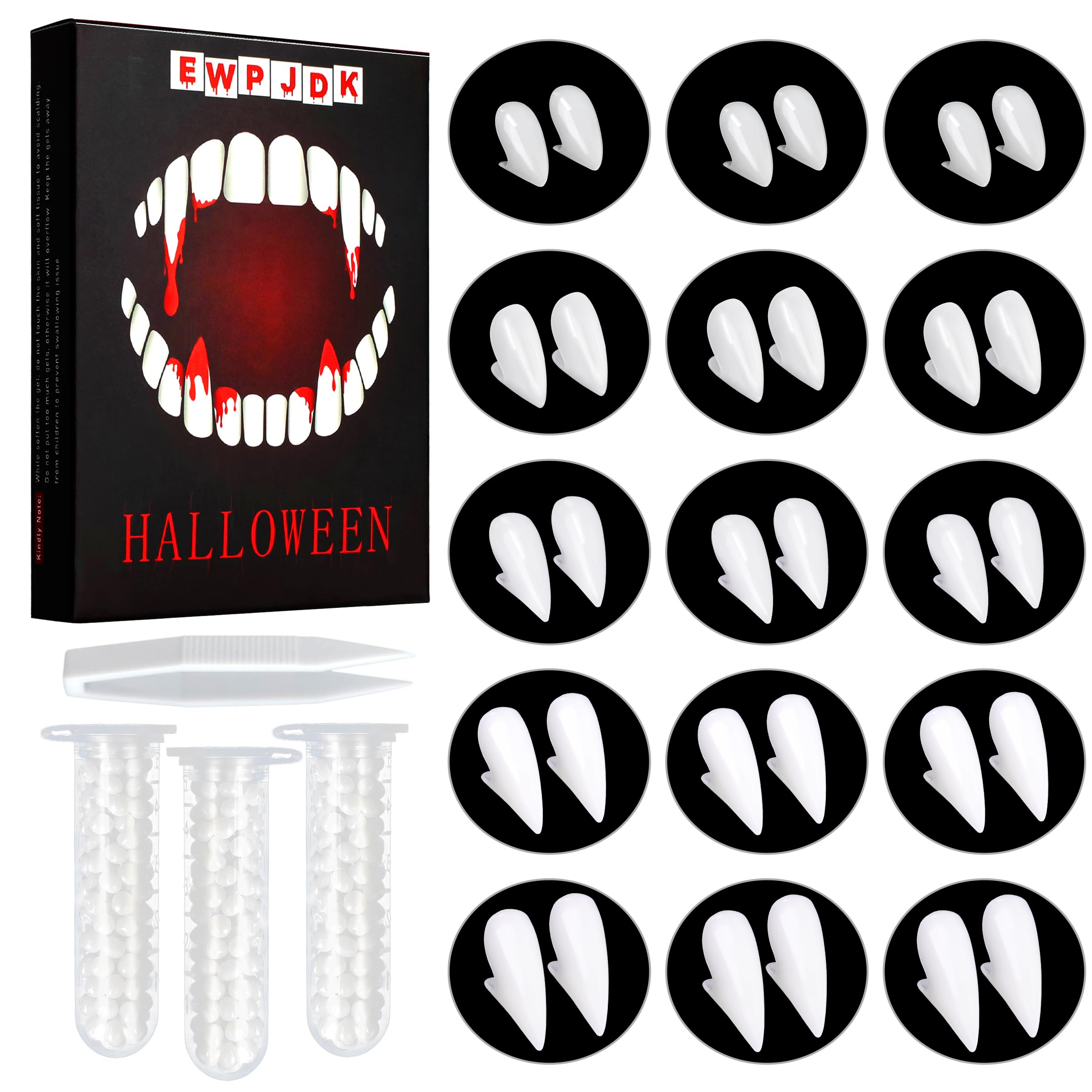 Foto 2 pulgar | Dientes De Vampiro Ewpjdk, 5 Tamaños, 15 Pares, Halloween - Venta Internacional.