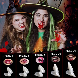 Foto 3 | Dientes De Vampiro Ewpjdk, 5 Tamaños, 15 Pares, Halloween - Venta Internacional.
