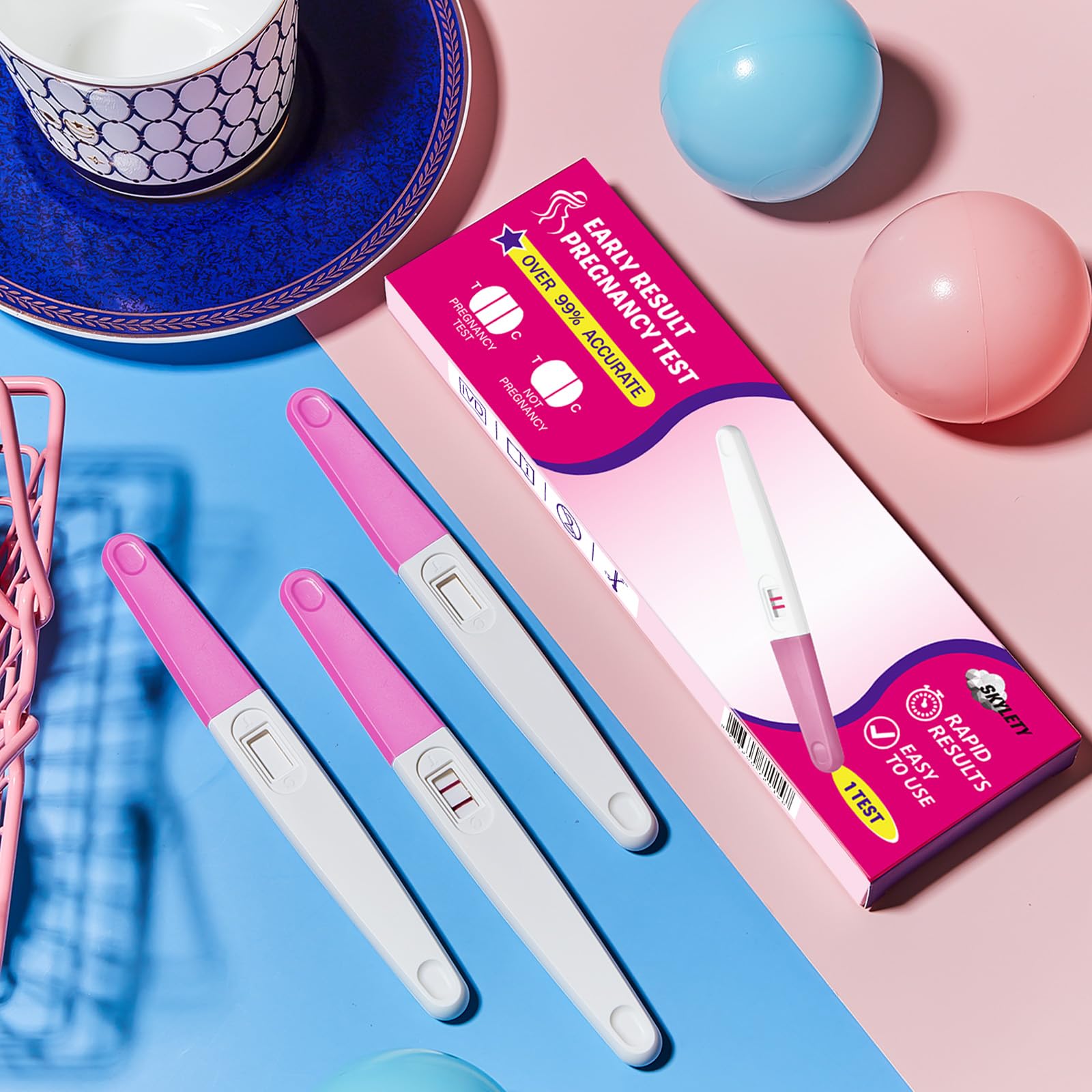 Foto 7 | Prueba De Embarazo De Broma Skylety Fake Positive Result X3 Pink - Venta Internacional.
