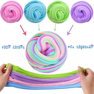 Foto 4 | Venta Internacional - Set Swzy De Fluffy Floam Slime, Paquete De 4 Juguetes Elásticos De Arcilla Blanda
