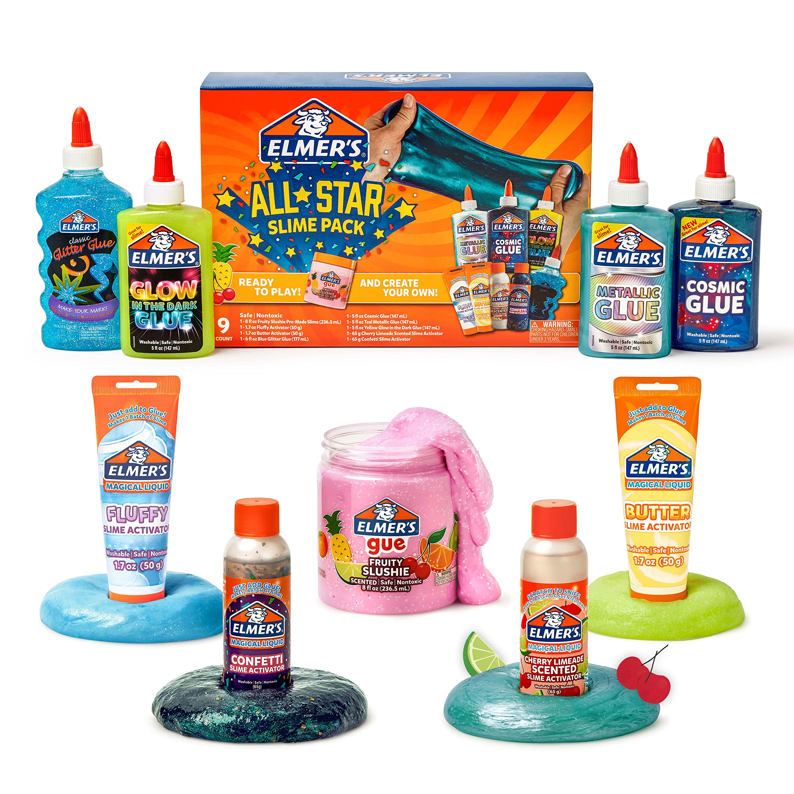 Slime Kit Elmer's All-star Con Pegamento Líquido Y Activador De Limo ...