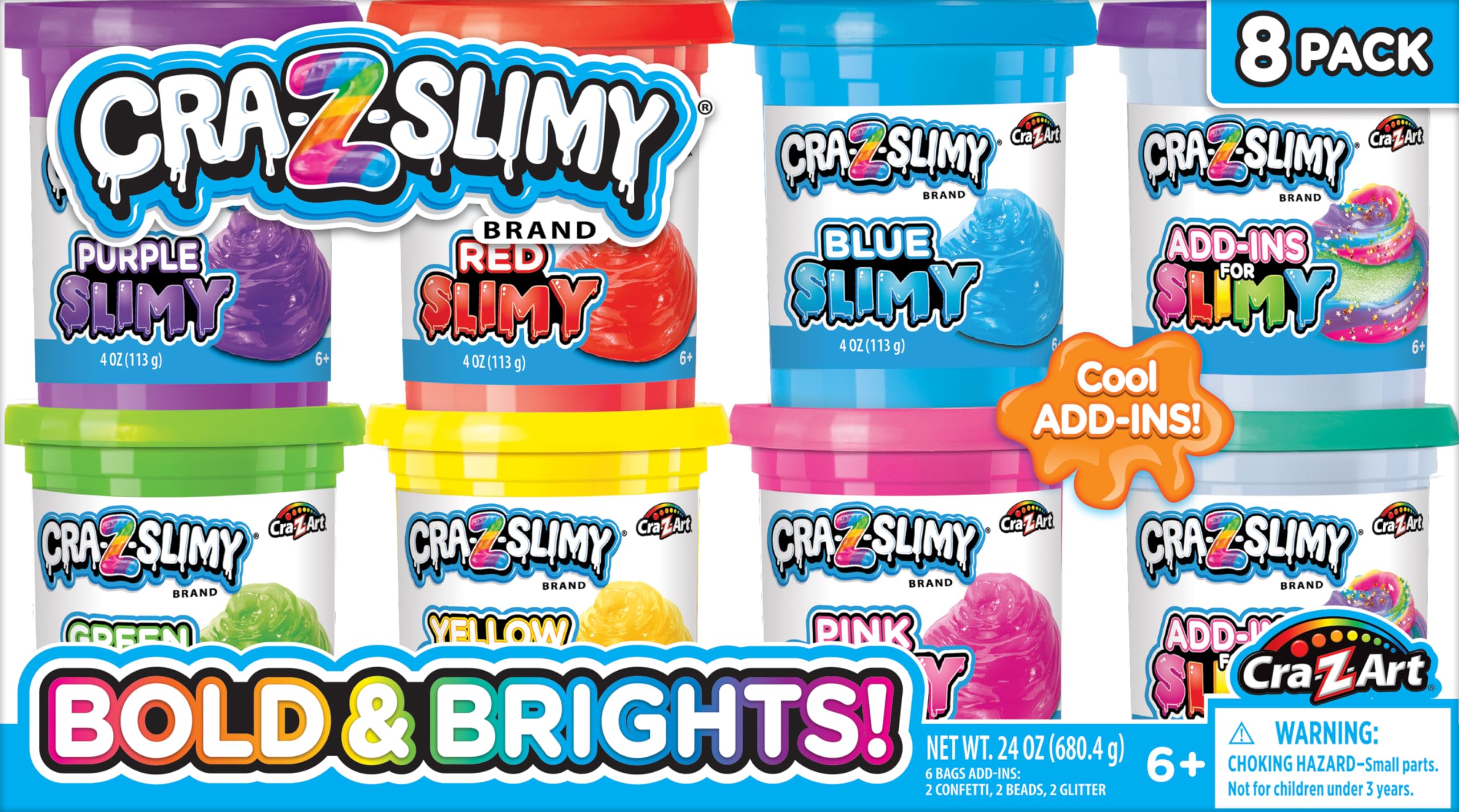 Foto 1 | Colección Slime Cra-z-slimy Bold & Brite, 8 Unidades, Más De 6 Años - Venta Internacional.