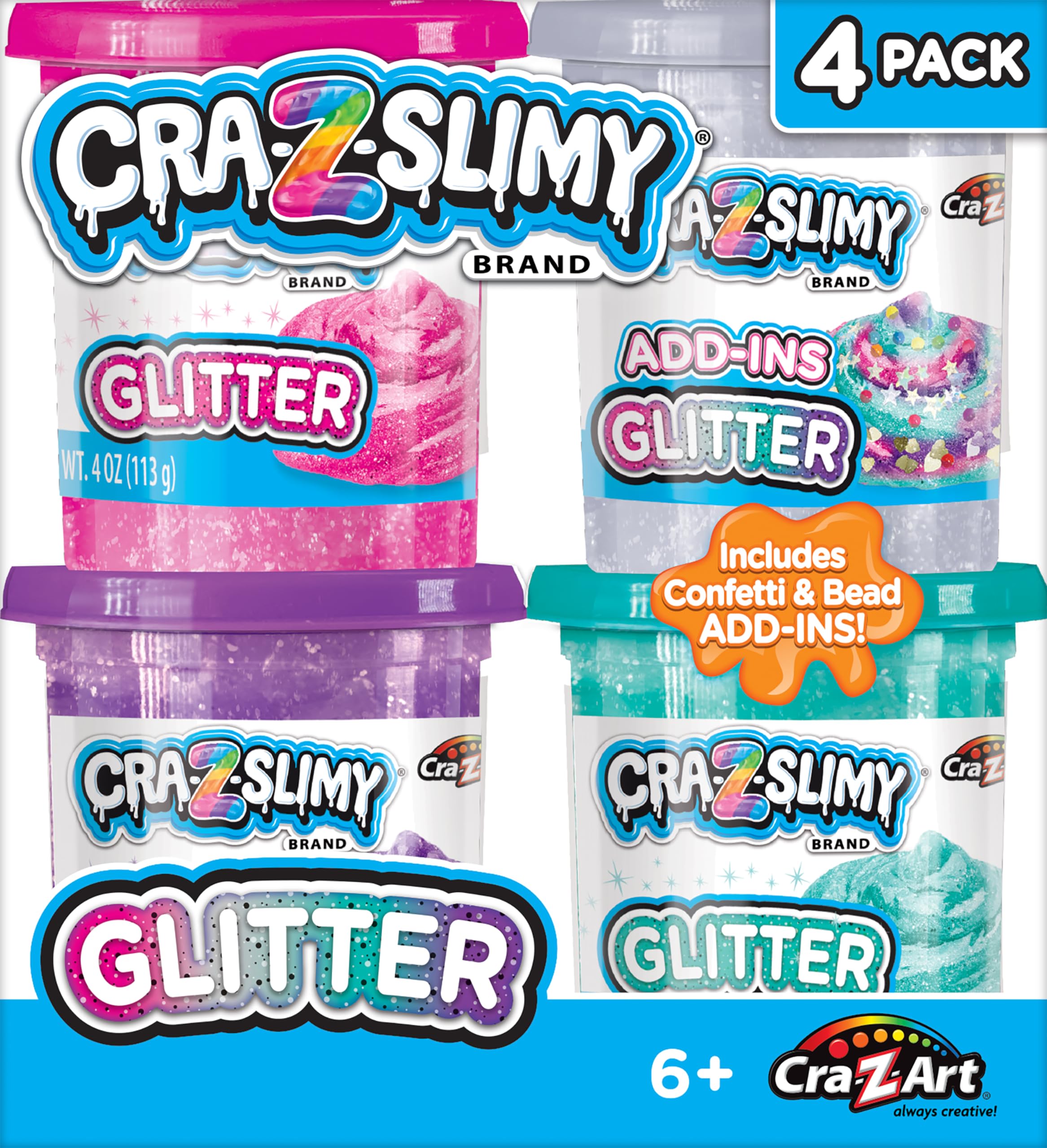 Foto 2 pulgar | Set Cra-z-slimy Con Purpurina, Paquete De 4 Unidades, 3 Colores, A Partir De 6 Años - Venta Internacional.