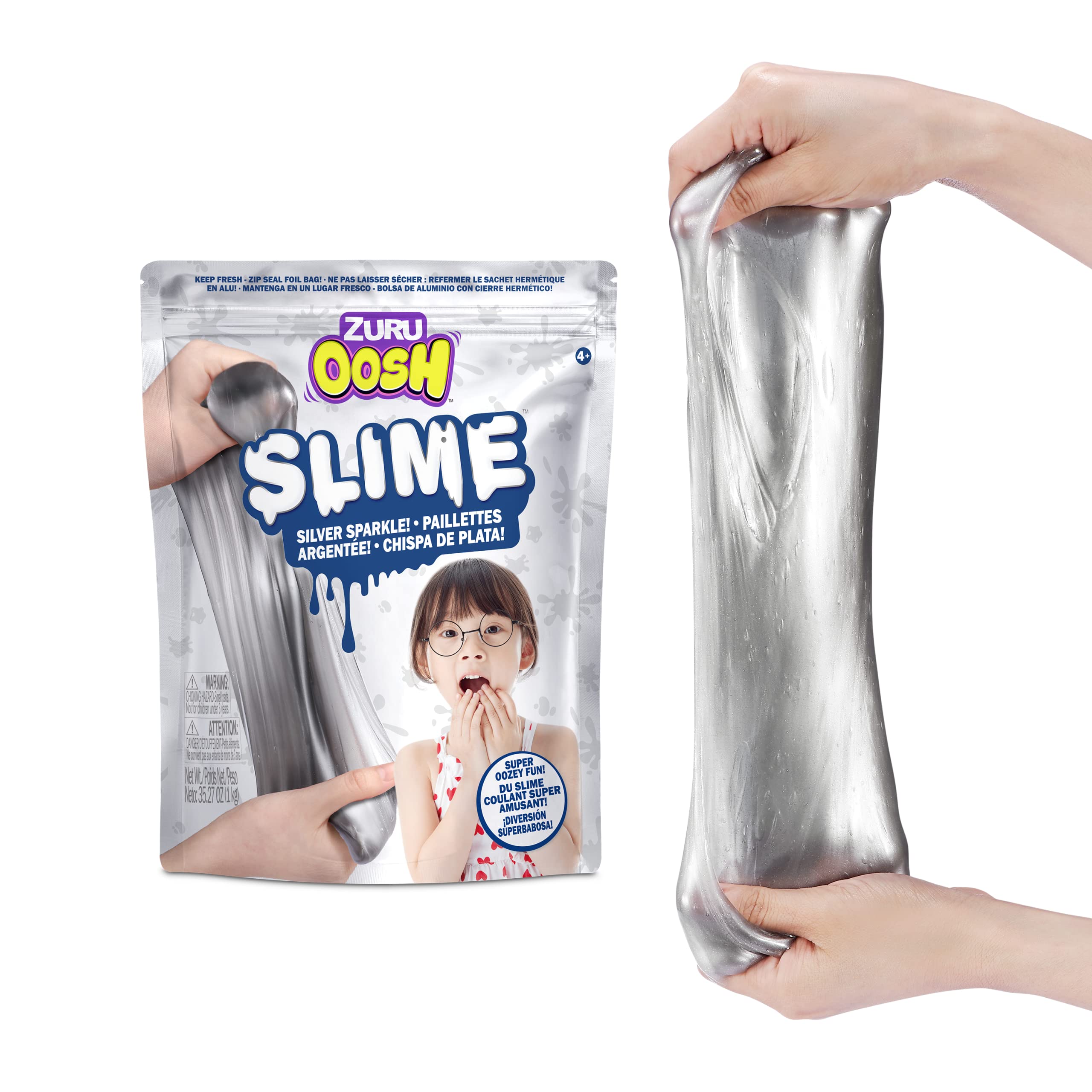 Foto 2 pulgar | Bolsa De Aluminio Grande Slime Zuru Oosh De 800 G, Plateada, Para Niñas Y Niños - Venta Internacional.