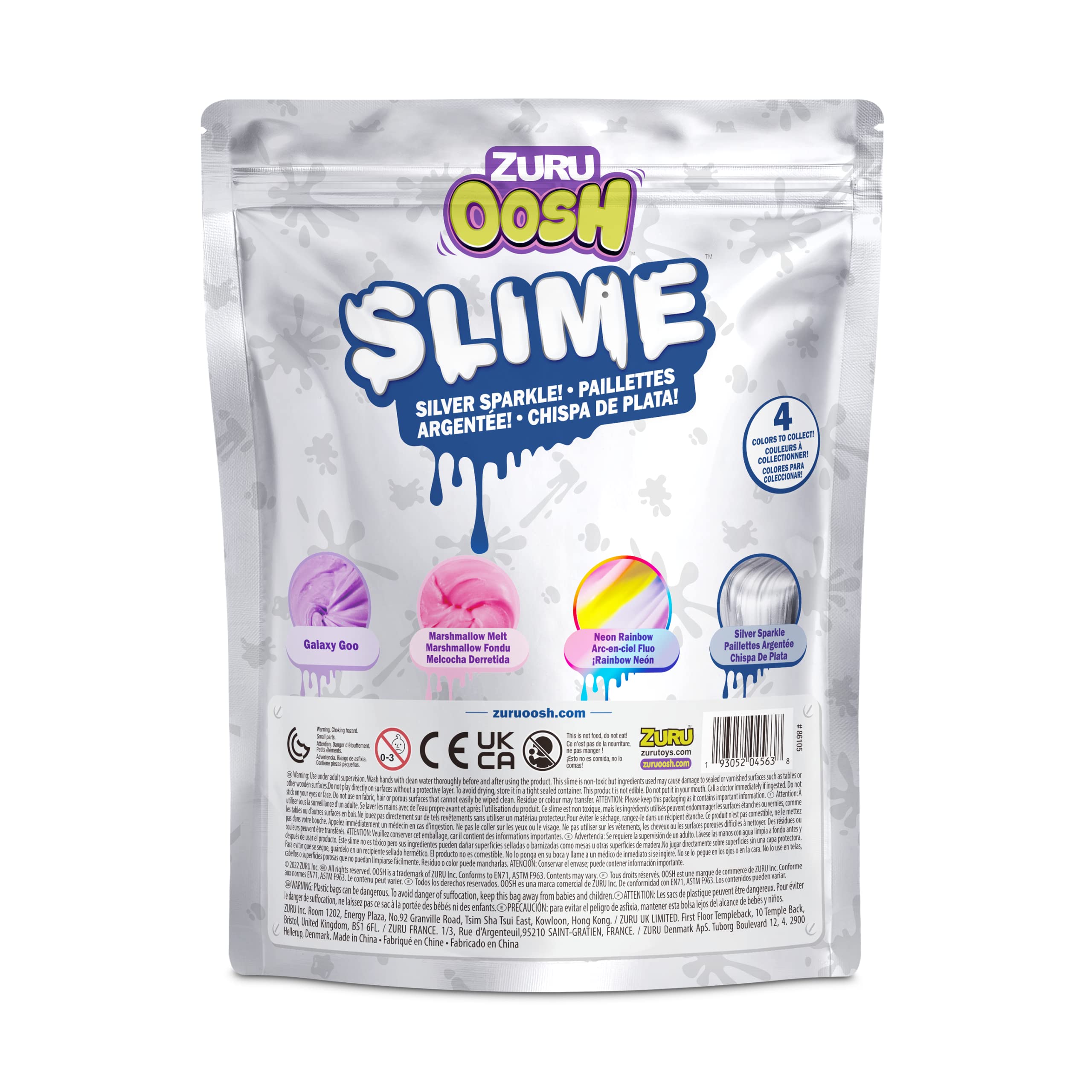 Foto 3 | Bolsa De Aluminio Grande Slime Zuru Oosh De 800 G, Plateada, Para Niñas Y Niños - Venta Internacional.