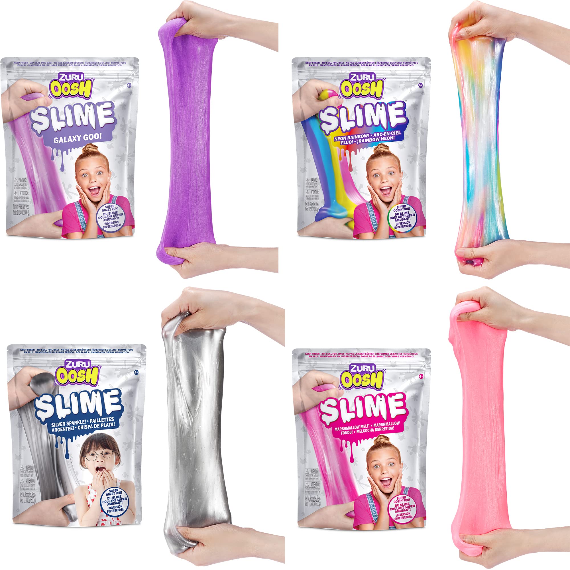 Foto 6 | Bolsa De Aluminio Grande Slime Zuru Oosh De 800 G, Plateada, Para Niñas Y Niños - Venta Internacional.
