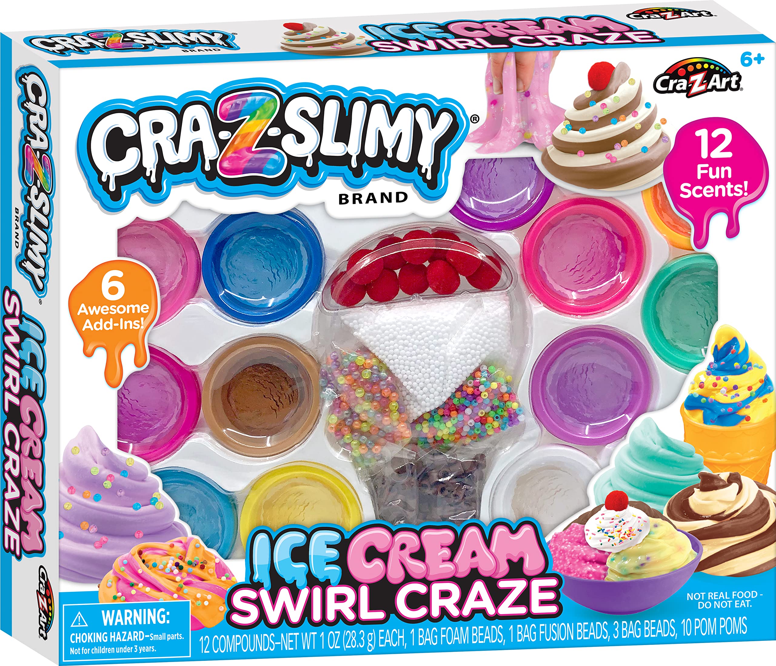 Set De Helados Slime Cra-z-slimy Con 12 Latas De 30 Ml Durante Más De 6 Años - Venta Internacional.