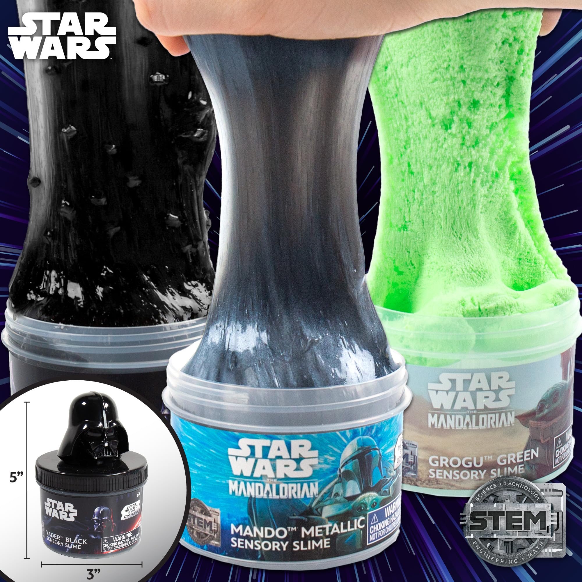 Foto 4 | Slime Kit Star Wars™ Galaxy Con Darth Vader, Paquete De 3 Unidades, Mandalorian - Venta Internacional.