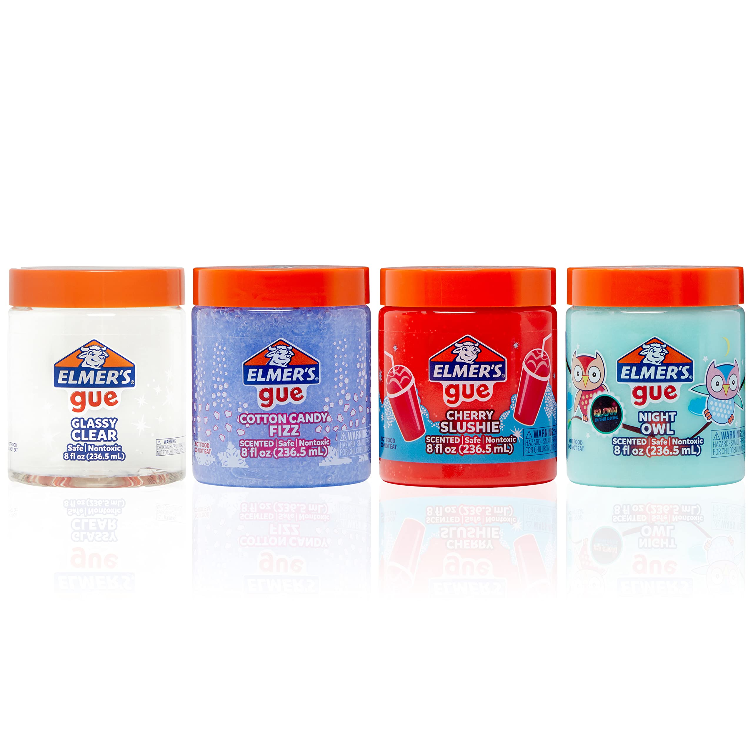 Paquete De Variedades Prefabricado Slime Elmer's Gue Clear Glow Crunchy 4c - Venta Internacional.