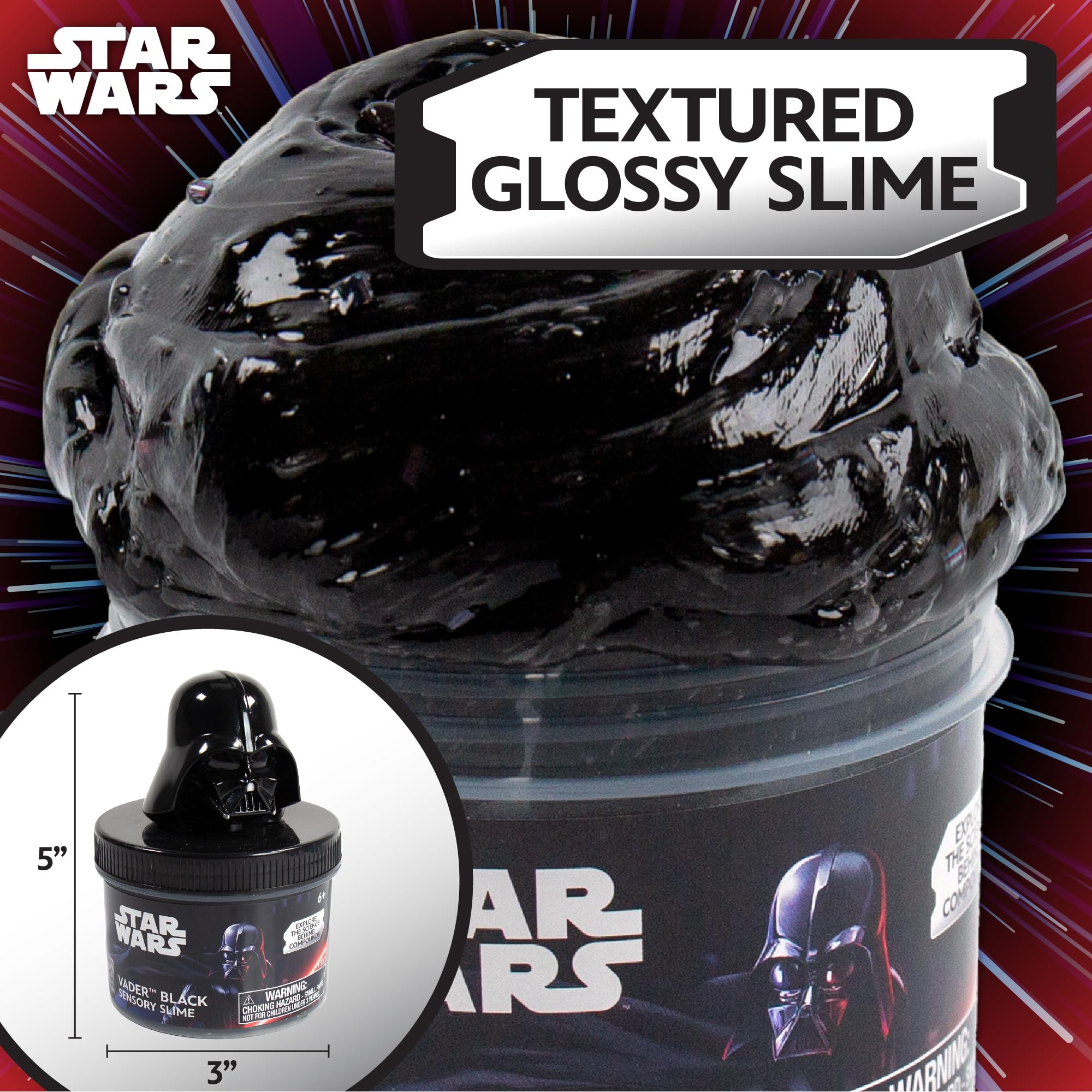 Foto 2 | Slime Star Wars Vader Black 240 Ml Prefabricado Con Purpurina 6y+ - Venta Internacional.