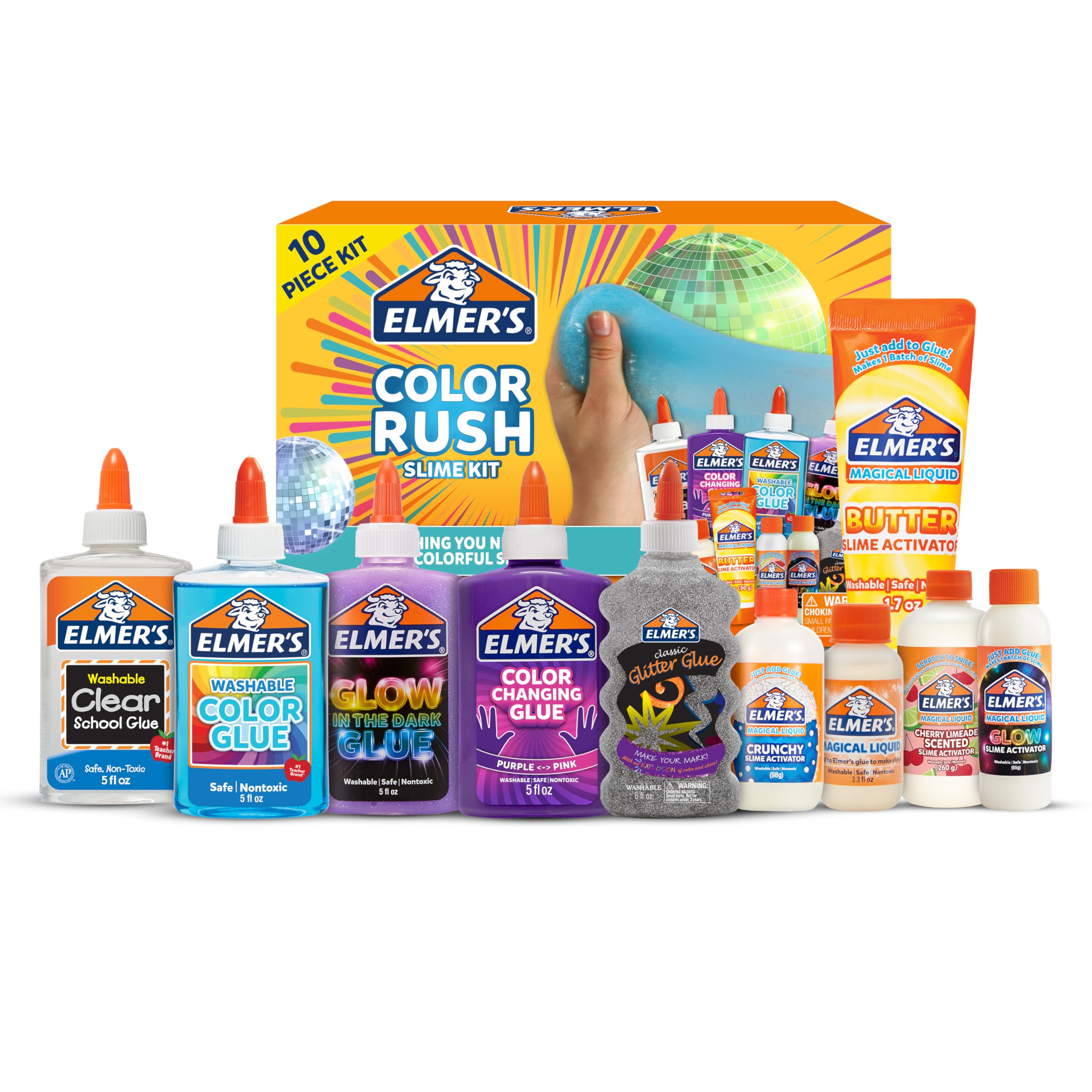 Foto 1 | Kit Slime Elmer's Color Rush Con Pegamento Líquido Y Activador X10 - Venta Internacional.